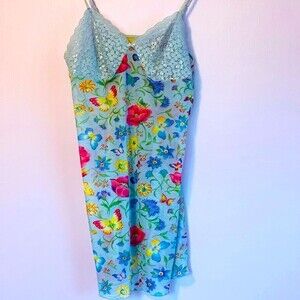 Avon Intimates Women’s Floral Negligee Sz M Light Blue
